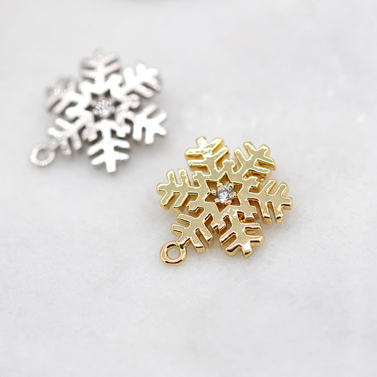 10 pendentif à breloque flocon de neige orné de strass 14K GF