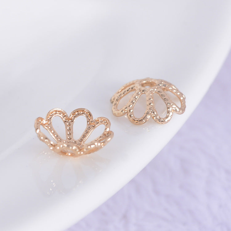 100 tasse de capuchon de perles florales 14K GF, entretoise de perles de charme