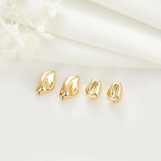 2 rohe Nugget-Perlen-Charms, 14K GF-Charm, Perlenarbeit, Abstandshalter