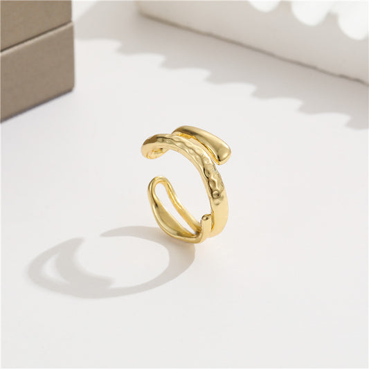 2 Offener Kreis-Melt-Wire-Statement-Ring 14K GF