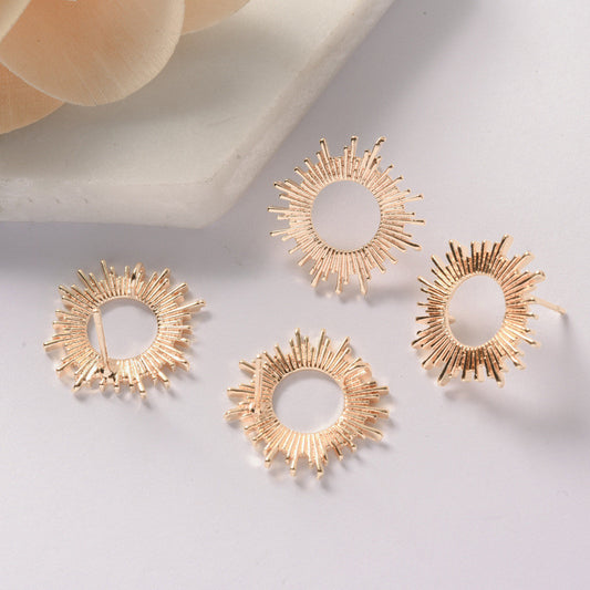 20 boucles d'oreilles Sun Circle Stud avec boucle 14K GF Earing