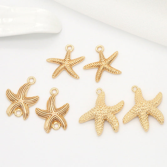 2 Seestern-Charm-Anhänger 14K GF