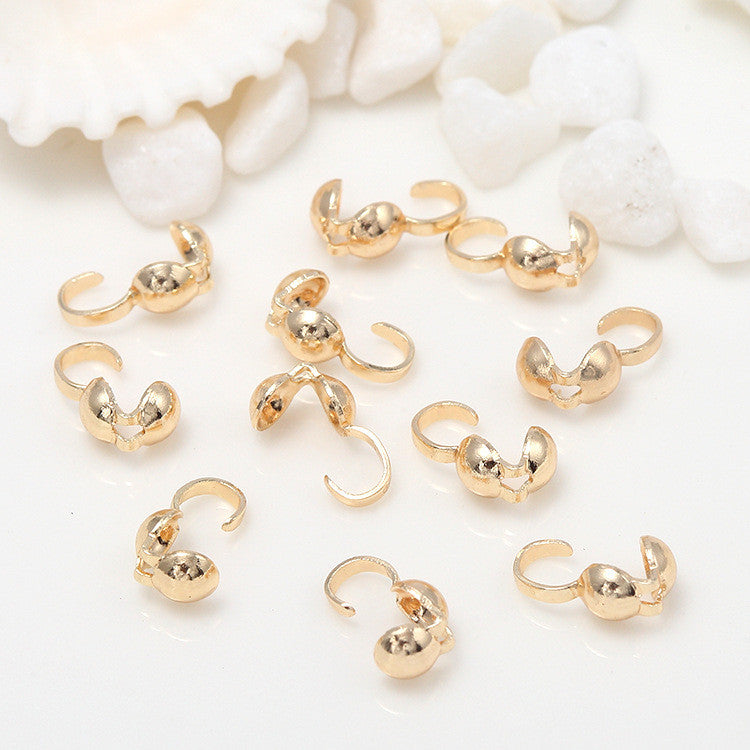 200 Perlen-Kettenendklemmen, Crimp-Clip-Verschluss, 14 K GF