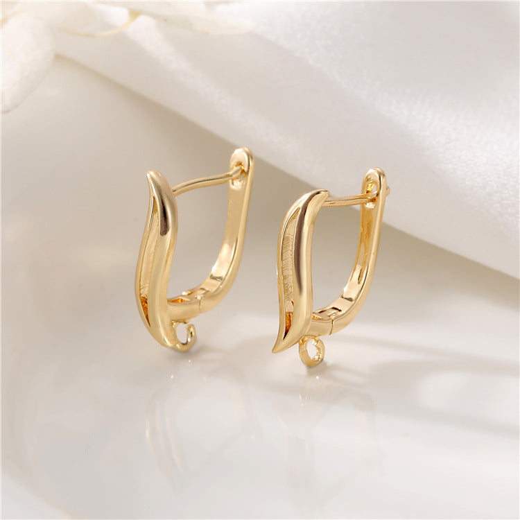 4 Chunky Heart Cable Carved Circle Hoop Earrings 14K GF Earing