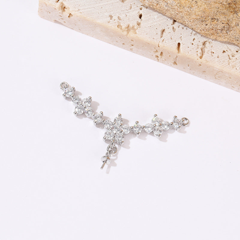 2-Sterne-Rechteck-Stern-Feder-Charm-Anhänger mit Strass verziert, 14K GF, halbgebohrte Perle, Rohling