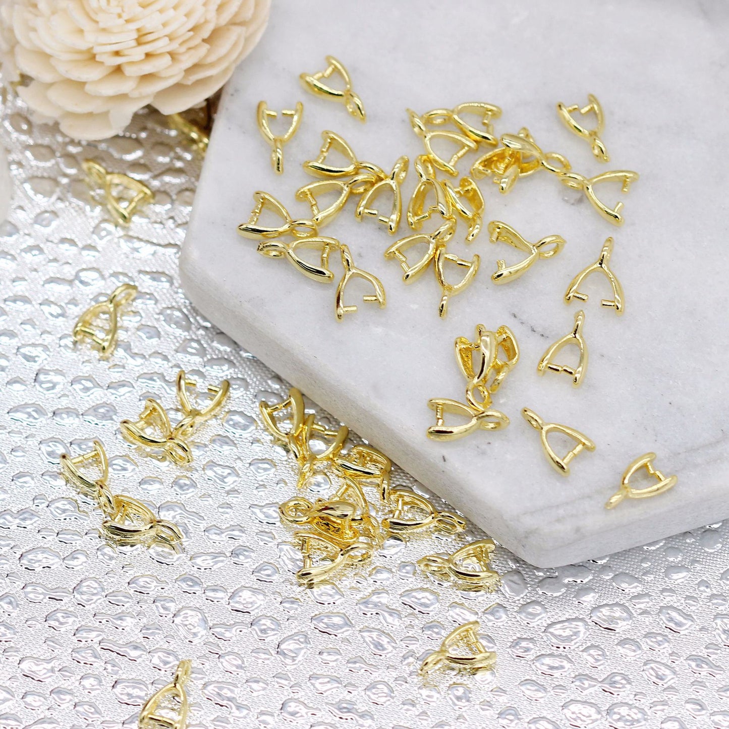 100 Ice Pick Pinch Bails 14K GF Anhänger Top Verschlüsse Verbinder