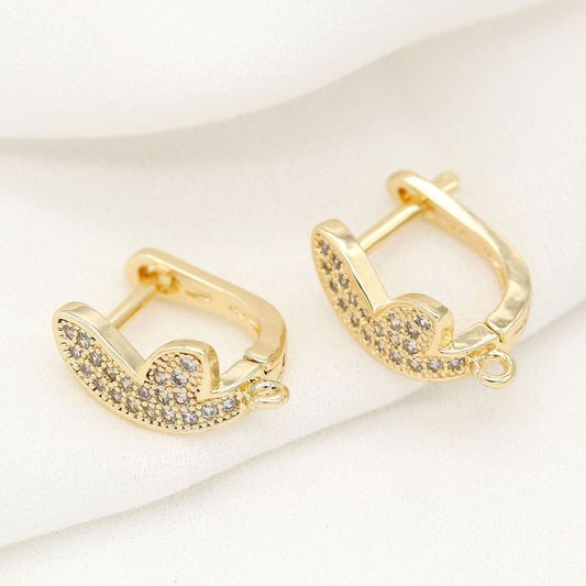 Boucles d'oreilles créoles 4 U Circle avec boucle ornées de strass 14K GF
