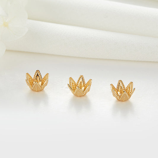 10 Blumen-Perlenkappenbecher, 14-karätige GF-Charm-Perlenarbeit-Abstandshalter