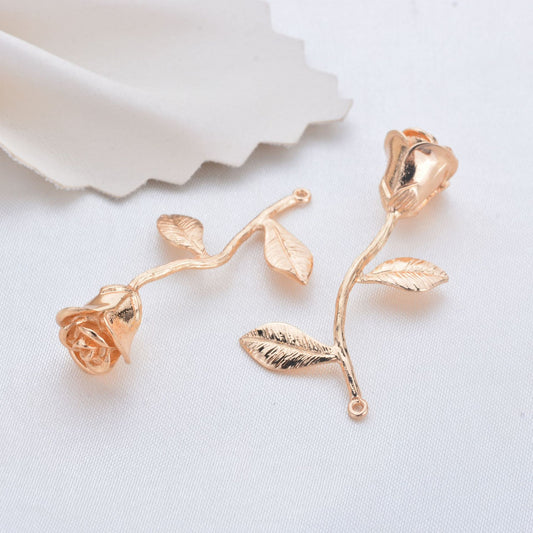 Pendentif à breloque florale 10 roses 14K GF