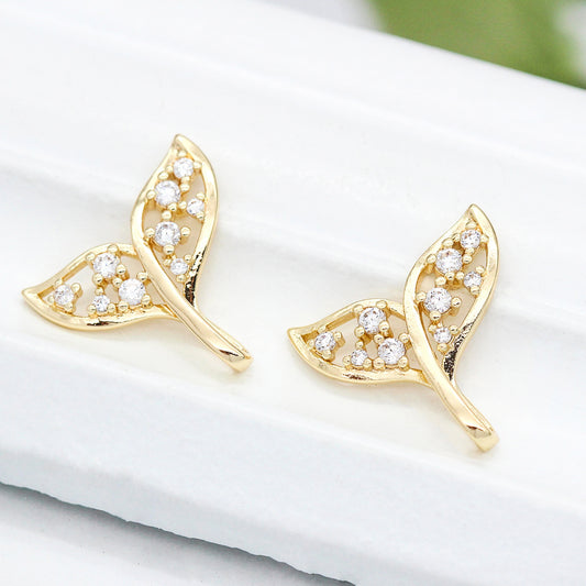 5 Pendentif à breloque queue de sirène orné de strass 14K GF