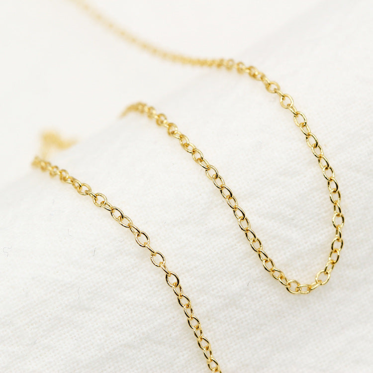 Chaîne câblée ovale arrondie de 2 mètres 14K GF