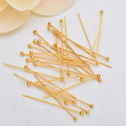 100 g d'épingles à tête sphérique en perles unies 14K GF