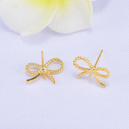20 boucles d'oreilles à nœud papillon torsadé avec boucle d'oreille 14K GF