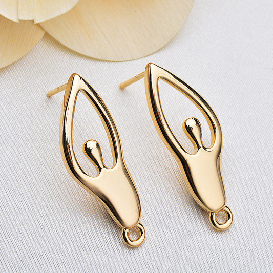 20 boucles d'oreilles à tige de ballet avec boucle 14K GF