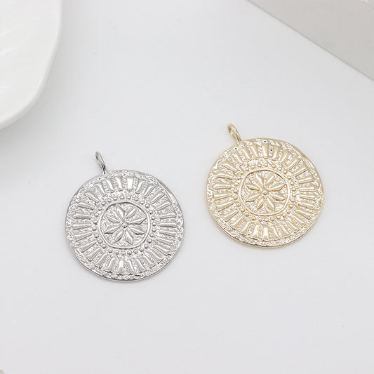 2 Sun Coin Charm-Anhänger 14K GF