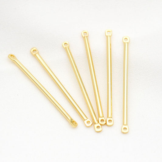 10 Double Loop Stick Bar Charm Connector 14K GF