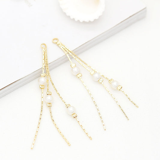 10 pendentif à breloque pompon chaîne serpent orné de perles 14K GF