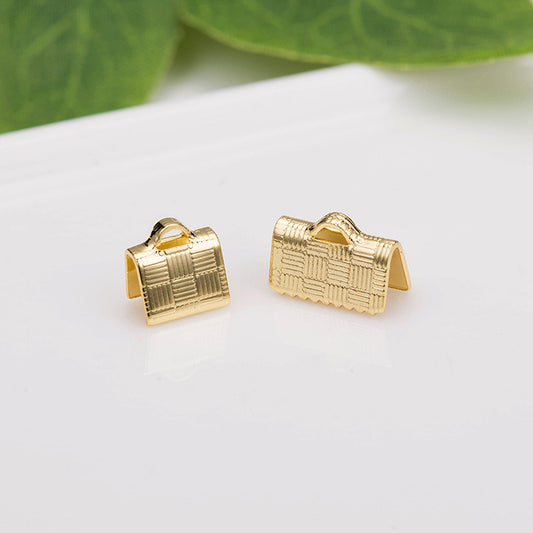 2 pinces d'extrémité de cordon de ruban sculpté, fermoir à pince à sertir 14K GF