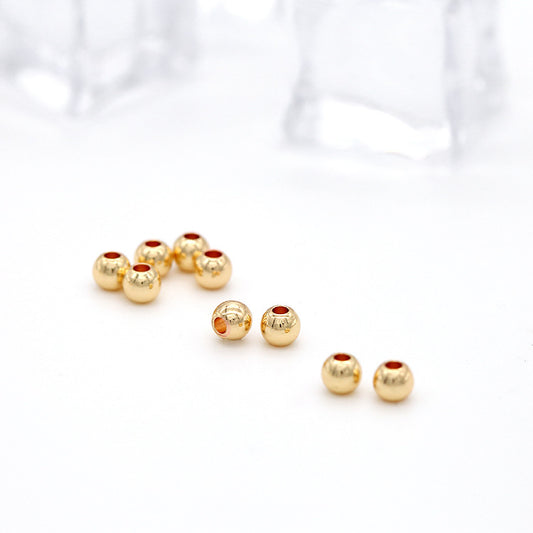 100 glänzende runde Perlenanhänger 14K GF Charm Beadwork Spacer