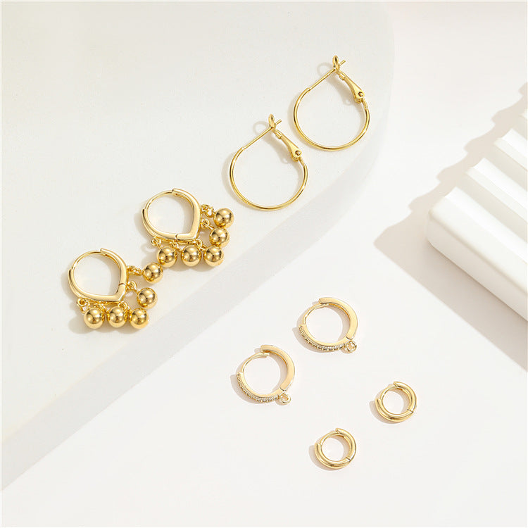 4 boucles d'oreilles créoles unies 14K GF
