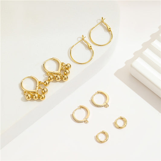 4 boucles d'oreilles créoles unies 14K GF