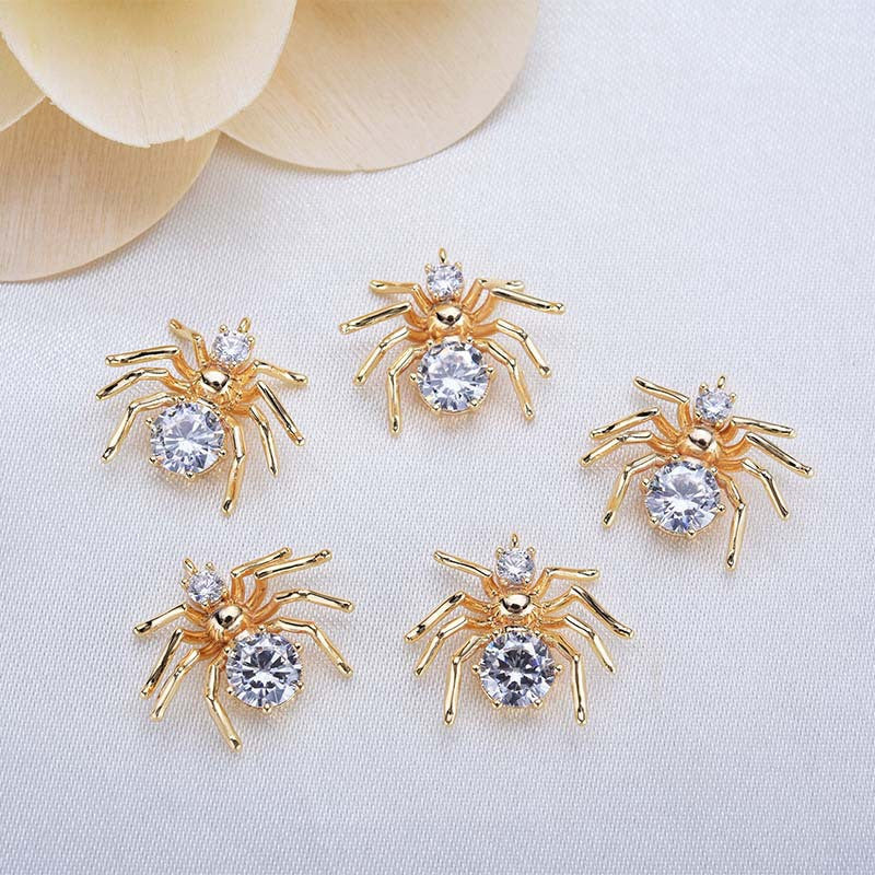20 Pendentif à breloque araignée orné de strass 14K GF