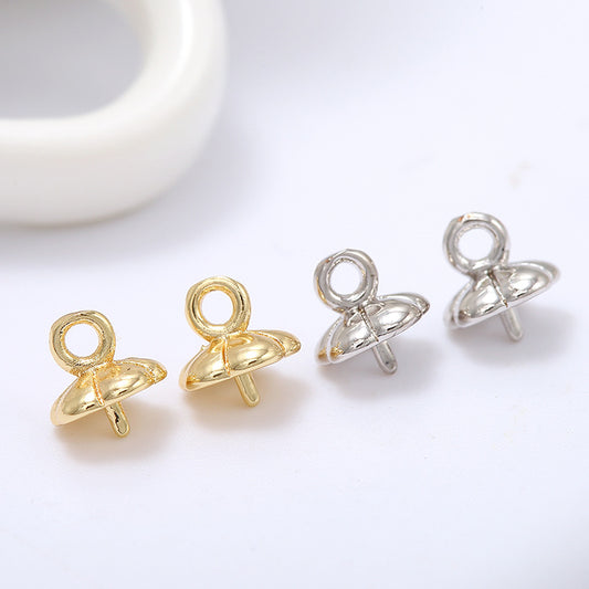 10 pinces à pinces 14K GF, connecteur supérieur de pendentif, perle à moitié percée, vierge