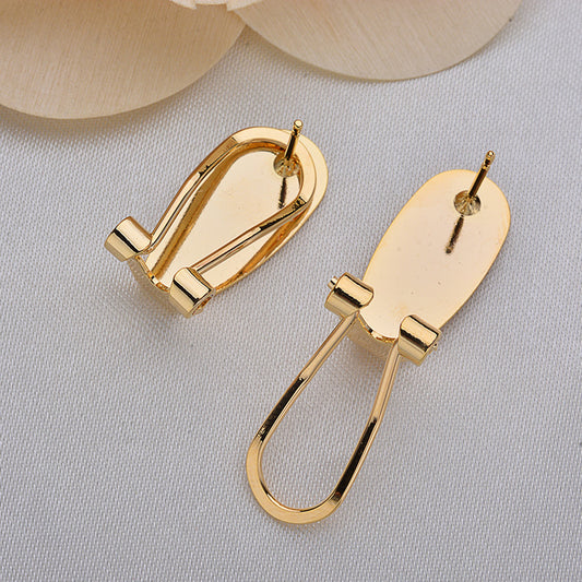20 boucles d'oreilles ovales brillantes à clip 14K GF Earing