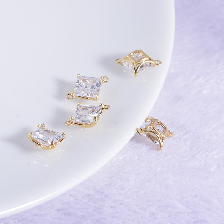 20 connecteurs de charme en diamant à double boucle ornés de strass 14K GF