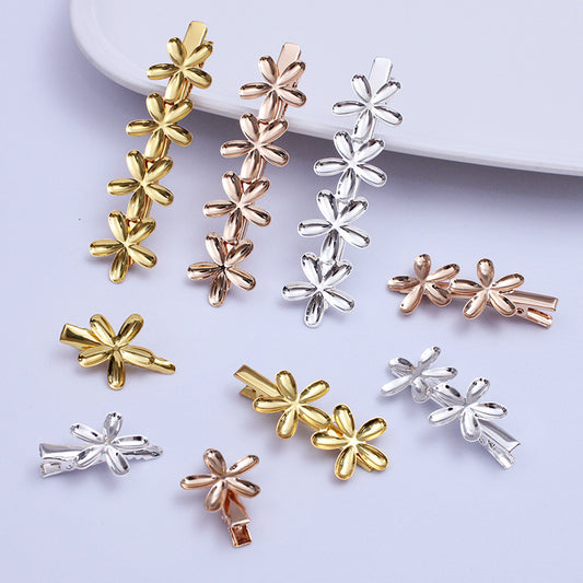 20 Glossy Multi Floral Charm Hairpin Hair Alligator Clip 18KGP