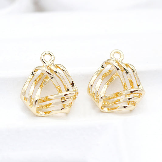Pendentif à breloque 2 cercles triangulaires 14K GF