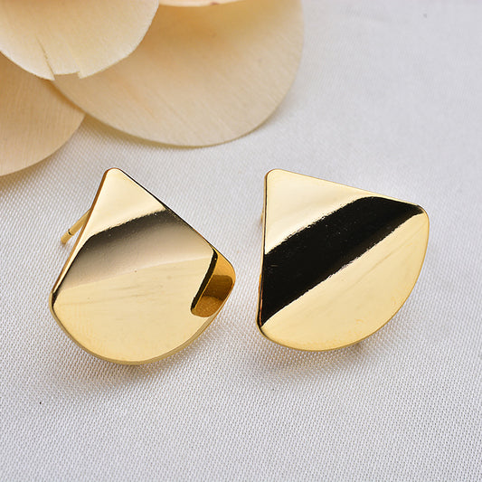 20 boucles d'oreilles en forme d'éventail incurvées et brillantes avec boucle d'oreille 14K GF