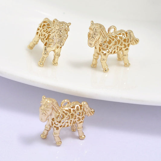 20 pendentif à breloque cheval creux 14K GF