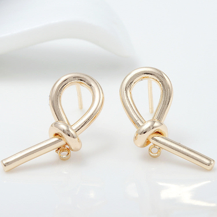 4 Twined Knot Stud Earrings with Loop 14K GF Ear wire Earing