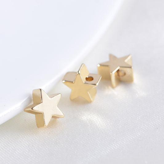 100 minuscules perles étoiles brillantes 14K GF Charm Beadwork Spacer
