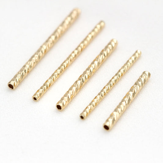 10 perles de charme de tuyau sculpté 14K GF entretoise de perles