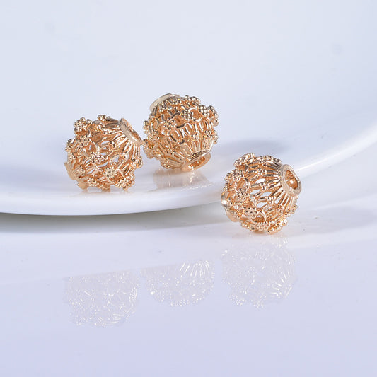 20 perles de tambour creuses 14K GF, breloque en cuivre, entretoise de perles