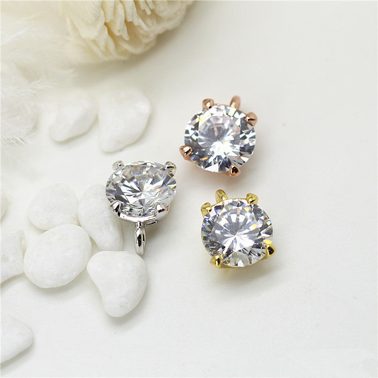 20 pendentifs à breloques en pierre ronde ornés de strass 14K GF