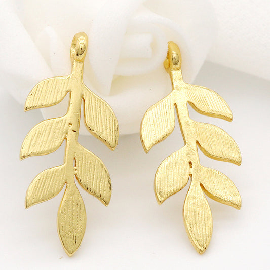 10 pendentif à breloque branche de feuille creuse 14K GF