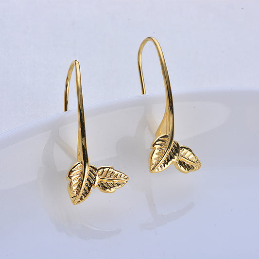 Boucles d'oreilles crochet 20 feuilles Earing14K GF