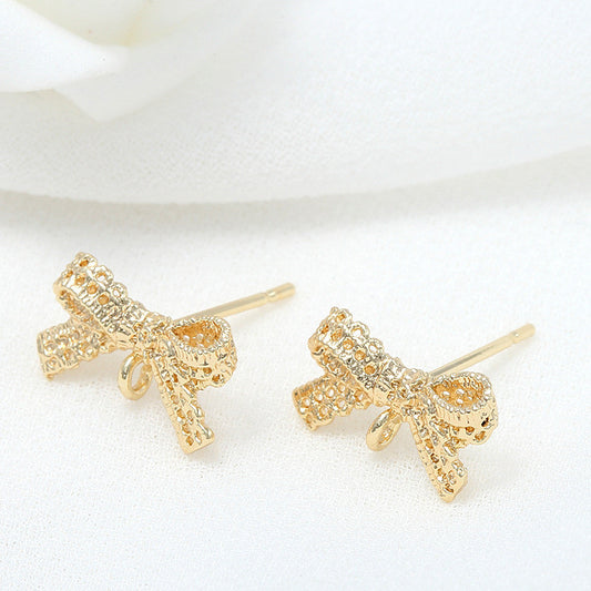 4 boucles d'oreilles à nœud papillon avec boucle d'oreille 14K GF