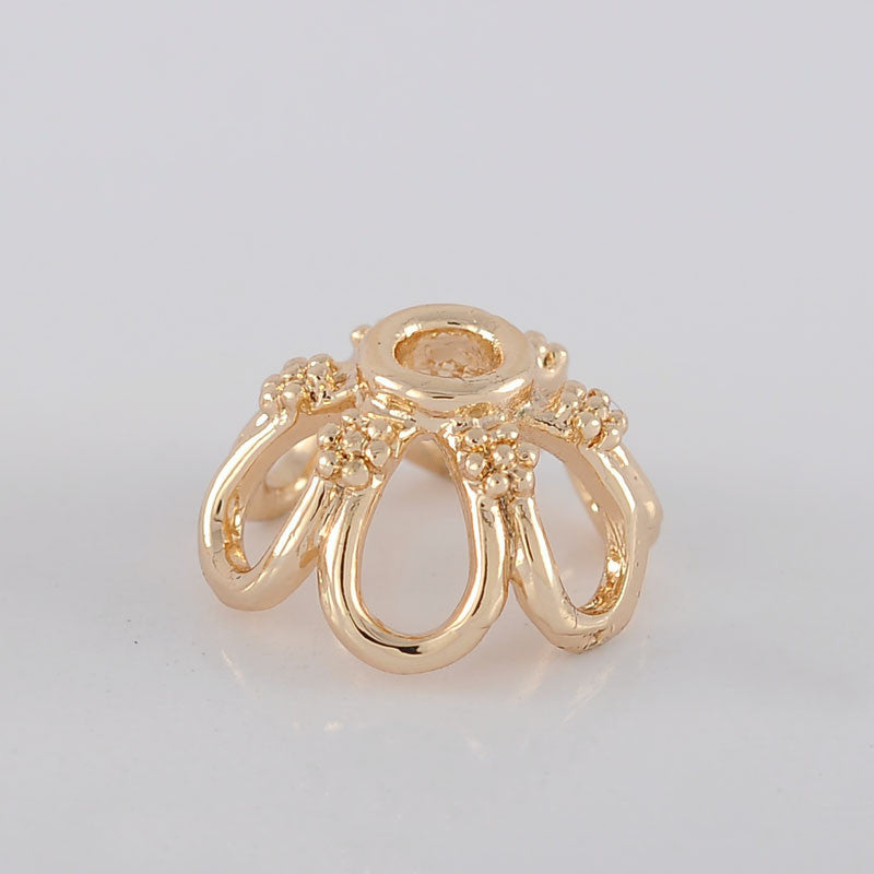 20 capuchons de perles florales, tasse 14K GF, entretoise de perles de charme