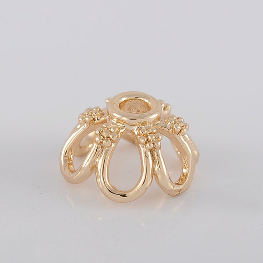 20 capuchons de perles florales, tasse 14K GF, entretoise de perles de charme