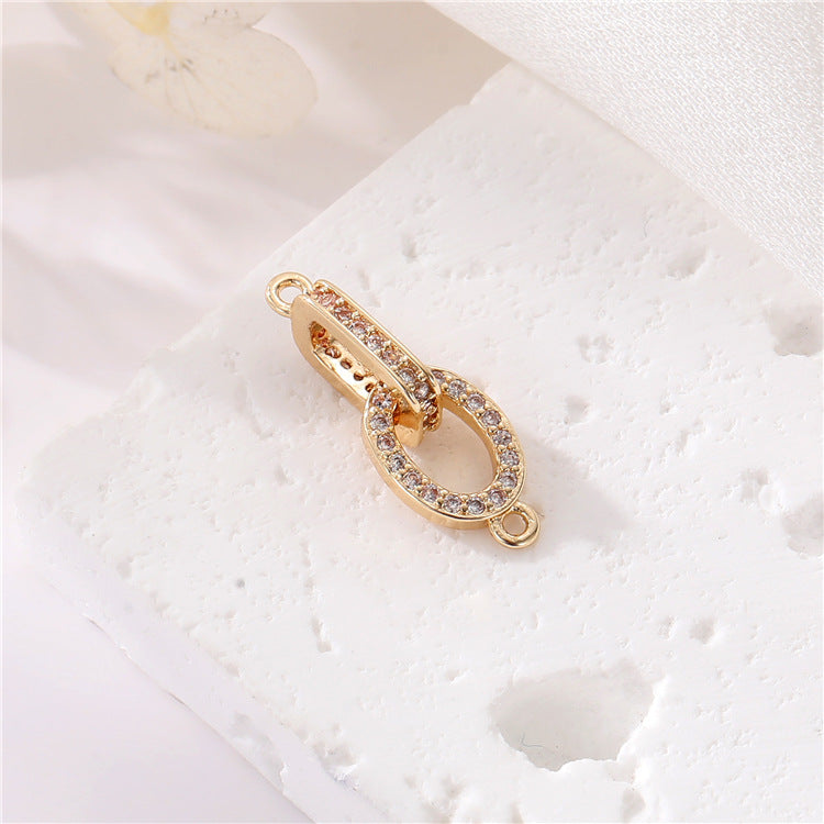 2 connecteurs de lien de cercle floral à double boucle ornés de strass 14K GF