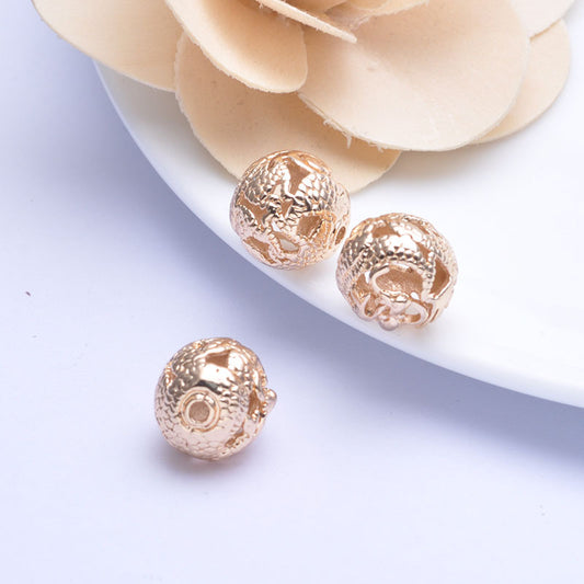 20 perles de Dragon rondes creuses 14K GF, breloque en cuivre, entretoise de perles