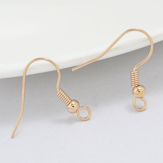 100 boucles d'oreilles en perles à crochet à ressort uni Earing14K GF