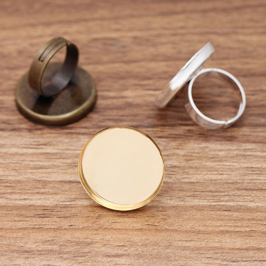 100 hochkantiger Lünettenbecher, zu öffnender Kreisring, 18 kg, 25 mm, runder Cabochon-Rohling, Edelsteinfassung