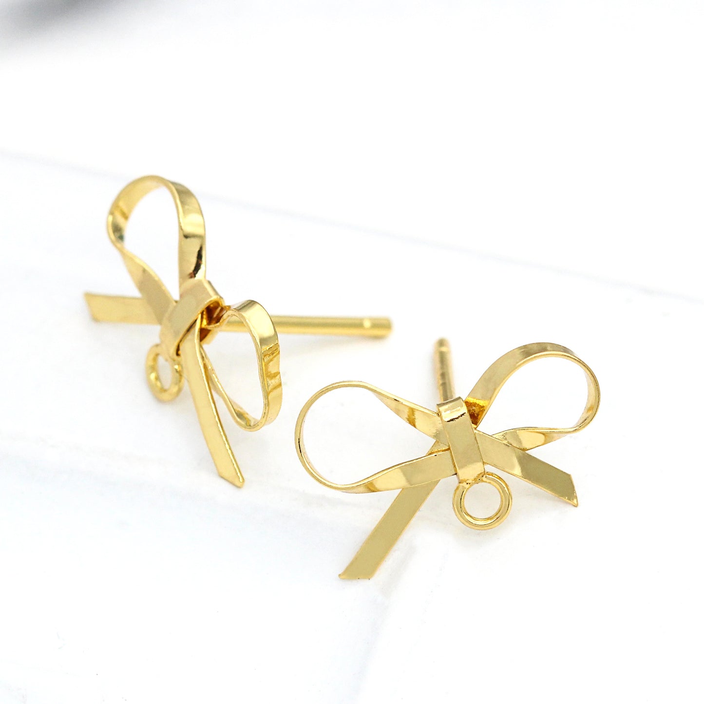 10 boucles d'oreilles à tige nœud papillon avec boucle d'oreille 14K GF