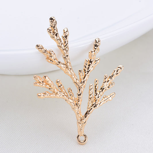 Pendentif à breloque branche à 20 feuilles 14K GF