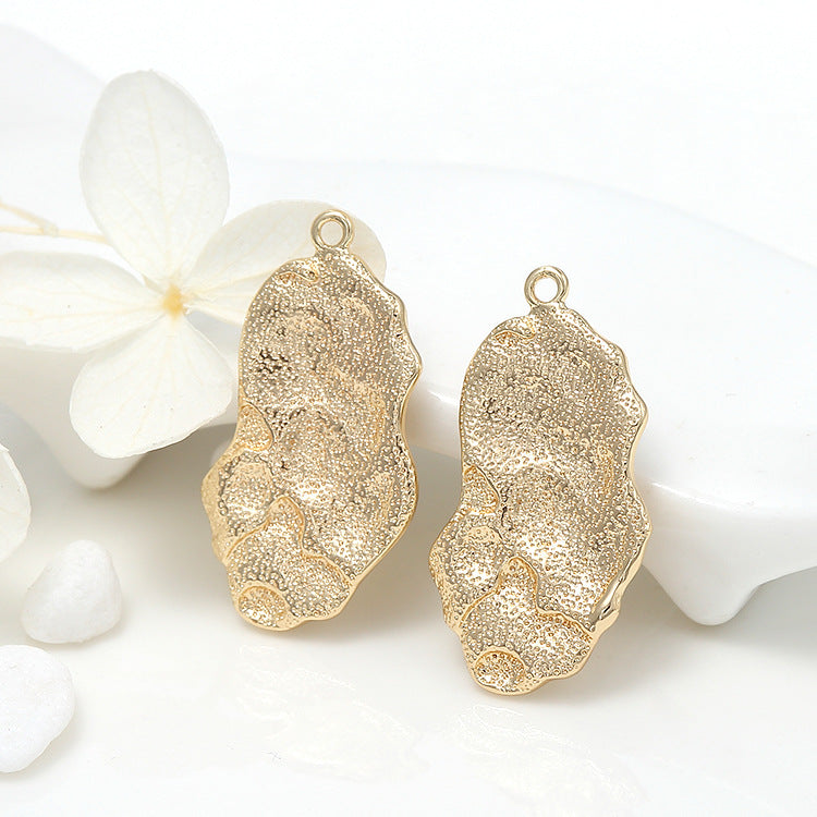 5 pendentif à breloque ronde martelé givré 14K GF